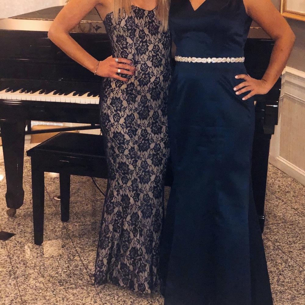 Portia & Scarlett navy lace gown size small